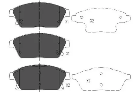 Комплект гальмівних колодок PARTS KAVO KBP-1014