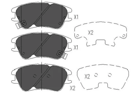 PARTS KBP3009 Комплект гальмівних накладок, дискове гальмо KAVO KBP-3009