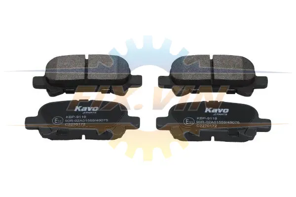 Комплект гальмівних колодок PARTS KAVO KBP-9119 (фото 1)