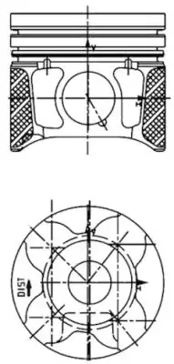 Поршень в зборі PEUGEOT 1,6HDI 75,00 STD KOLBENSCHMIDT 40179600 (фото 1)