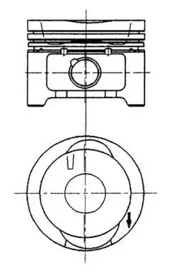 Поршень з кільцями 800024910000 VAG 75,01 1,4 i ABD (вир-во KS) KOLBENSCHMIDT 92228600 (фото 1)