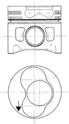 Поршень з кільцями VAG 80.01 1Z/AFN/AGR/AHF/ALH/ASV/AVG/AHH/AHU/ALE/AEY (1-2CYL) (вир-во KS) https://onlineshop.ms-motorservice.com/msi/MSICD?page=checkUser&vko=0001&usertype=guest&app=shop KOLBENSCHMIDT 94427720 (фото 1)
