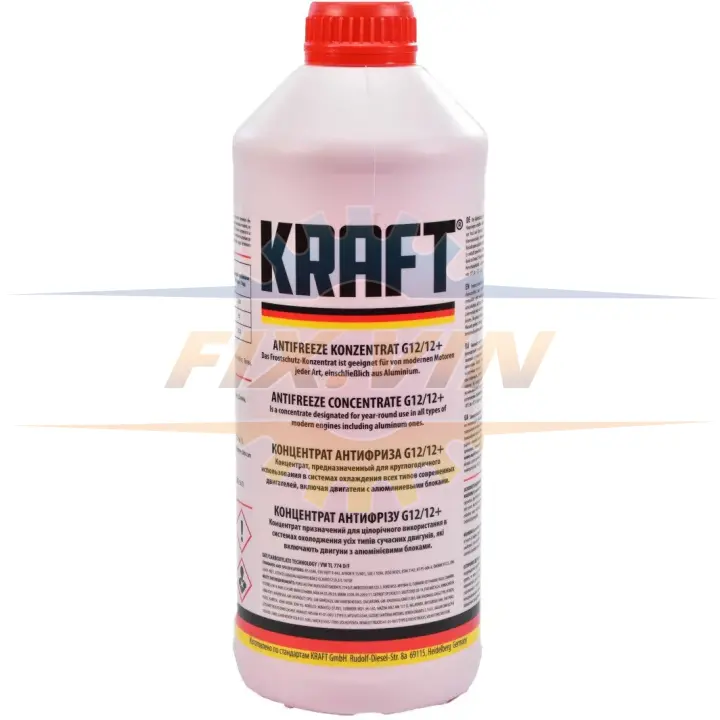 Концентрат антифриза G12/G12+ 1,5л красный KRAFT KF103 (фото 1)