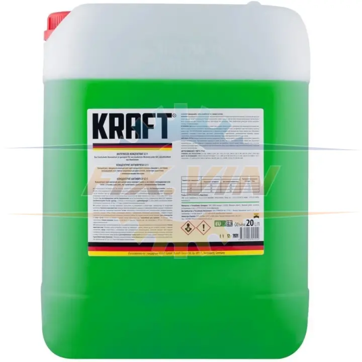 Концентрат антифризу G11 20л зеленый KRAFT KF126 (фото 1)