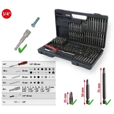 Zestaw bitвw 1/4 208 element. KS TOOLS 9112008 (фото 1)