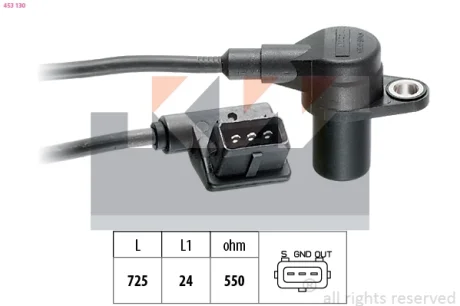 Датчик р/вала, к/вала (аналог EPS 1.953.130/Facet 9.0130) KW 453 130