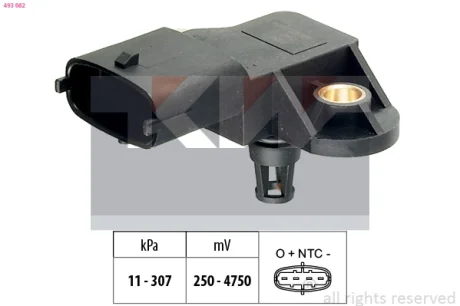 Датчик вакуума, 1.3-2.0D Multijet 10- KW 493 082