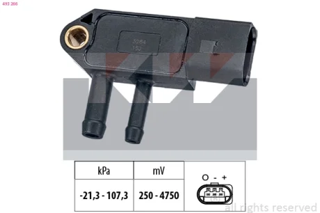 Датчик тиску вихлопних газів (аналог EPS 1.993.266/Facet 10.3266) KW 493 266