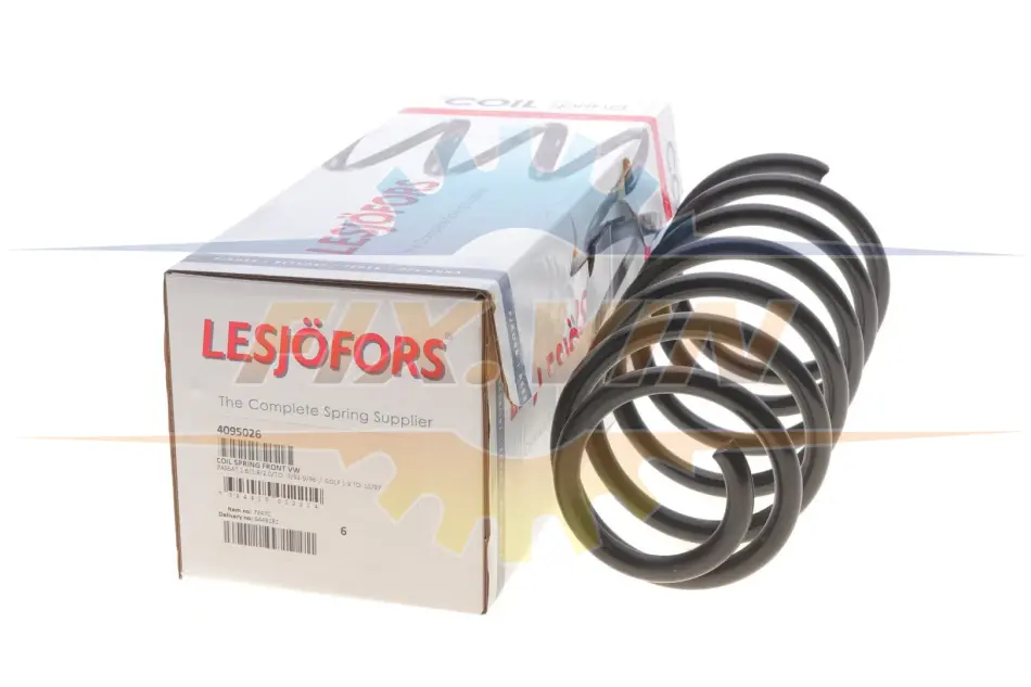 Пружина подв. передн. VW (пр-во Lesjofors) PASSAT 1,6/1,8/2,0/TDI 7/92-9/96 / GOLF 1,9 TDI 10/97- LESJOFORS 4095026 (фото 1)