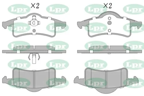 Колодки тормозные дисковые задние Jeep Cherokee (95-01), Grand Cherokee II (05P1 LPR 05P1354