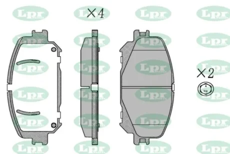 Колодки гальмівні дискові (комплект 4 шт) LPR 05P2126