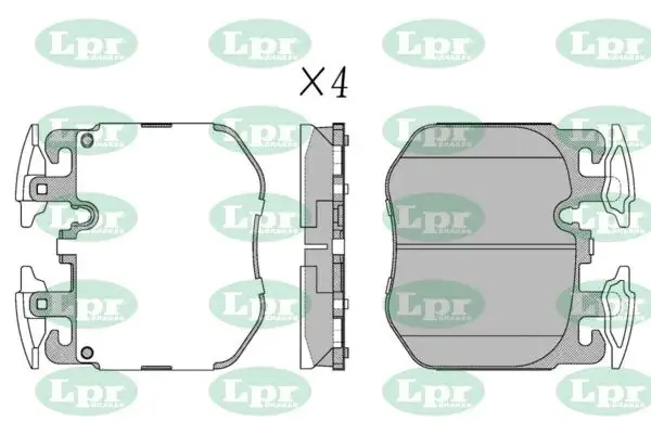 Комплект гальмівних колодок з 4 шт. дисків LPR 05P2158 (фото 1)