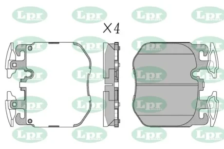 Комплект гальмівних колодок з 4 шт. дисків LPR 05P2158