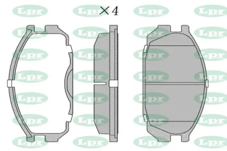 Колодки гальмівні дискові (комплект 4 шт) LPR 05P376