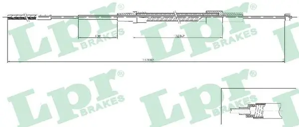 Трос, стояночная тормозная система LPR C0079B (фото 1)