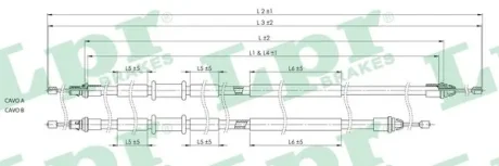 Трос ручного гальма LPR C0249B