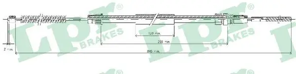 Трос, стояночная тормозная система LPR C0626B (фото 1)