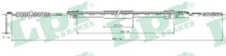 Трос, стояночная тормозная система LPR C0626B