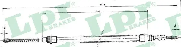 Трос, стояночная тормозная система LPR C0660B (фото 1)