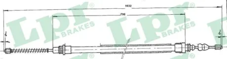 Трос, стояночная тормозная система LPR C0660B