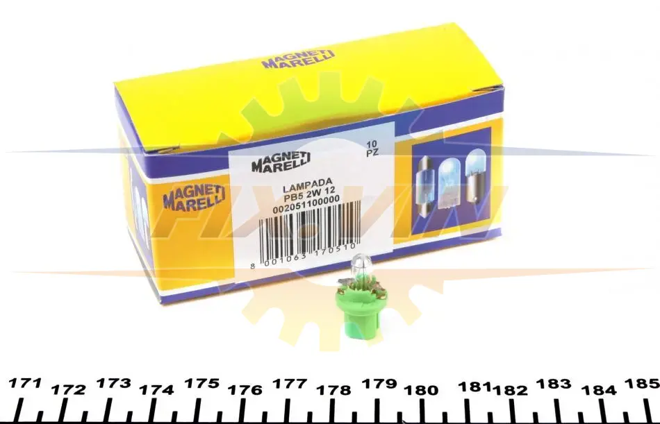 Лампа розжарювання PB5 12V 2W B8.5D (вир-во Magneti Marelli) MAGNETI MARELLI 002051100000 (фото 1)