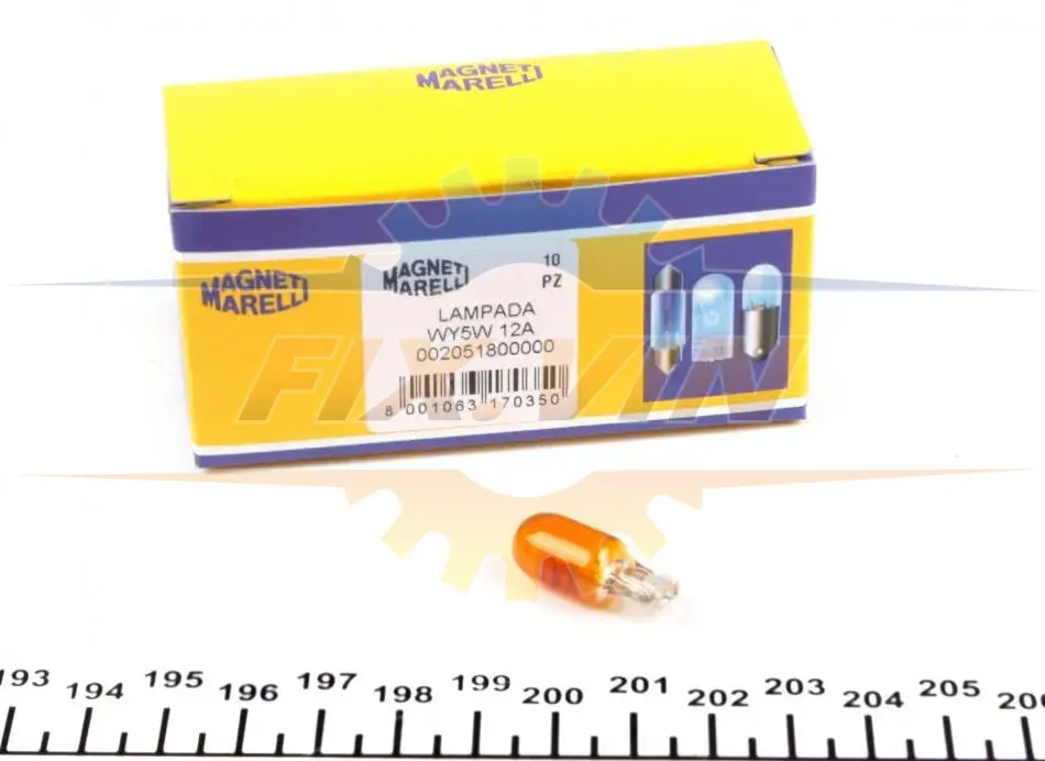 Лампа розжарювання W5W 12V 5W W2,1X9,5d ORANGE (вир-во Magneti Marelli) MAGNETI MARELLI 002051800000 (фото 1)