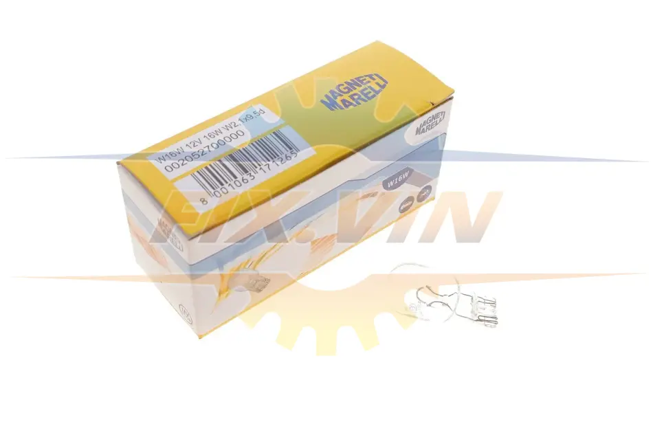 Лампа розжарювання T15 12V 16W W16W W2, 1x9, 5d (вир-во Magneti Marelli) MAGNETI MARELLI 002052700000 (фото 1)