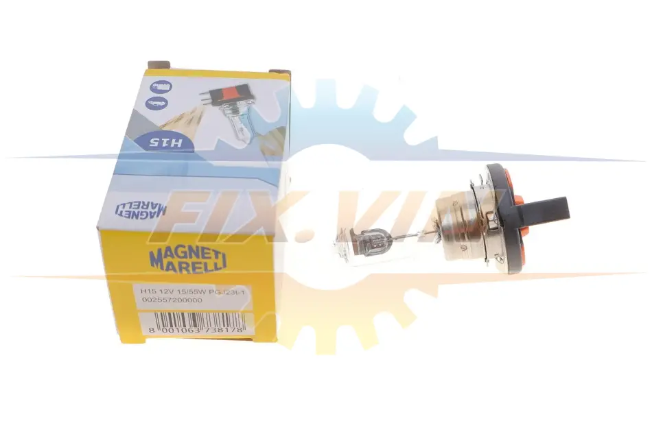 Лампа розжарювання H15 55/15W 12V PGJ23T-1 (вир-во Magneti Marelli) MAGNETI MARELLI 002557200000 (фото 1)