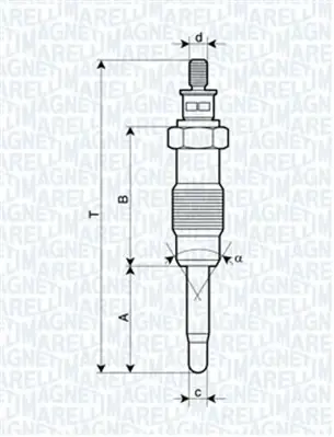 Свеча накаливания MAGNETI MARELLI 062500300304 (фото 1)