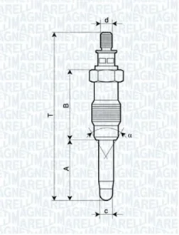 Свеча накаливания MAGNETI MARELLI 062587001304