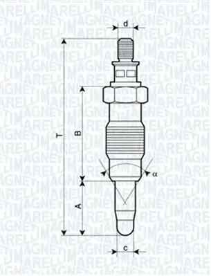 Свеча накаливания MAGNETI MARELLI 062900008304 (фото 1)