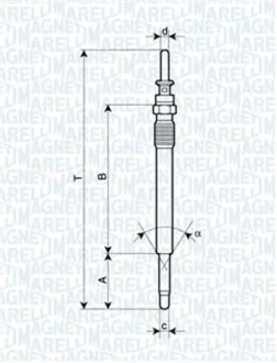 Свеча накаливания MAGNETI MARELLI 062900009304