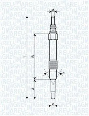 Свічка розжарювання Bravo,Doblo,Alfa Romeo JTD ENGINS [] MAGNETI MARELLI 062900014304 (фото 1)