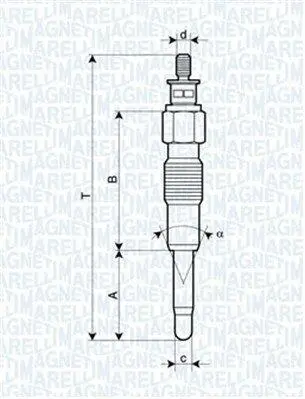 Свічка розжарювання CITROEN JUMPER, RELAY FIAT DUCATO IVECO DAILY RENAULT MASTER II [] MAGNETI MARELLI 062900040304 (фото 1)