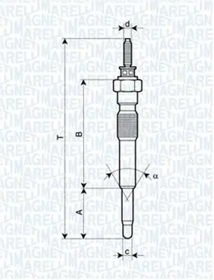 Свічка розжарювання UC51A TOYOTA LAND CRUISER 3.0 D 93-09 (вир-во) MAGNETI MARELLI 062900068304 (фото 1)