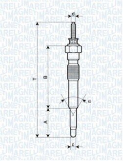 Свічка розжарювання UC51A TOYOTA LAND CRUISER 3.0 D 93-09 MAGNETI MARELLI 062900068304