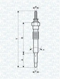 Свічка розжарювання UC51A TOYOTA LAND CRUISER 3.0 D 93-09 (вир-во) MAGNETI MARELLI 062900068304