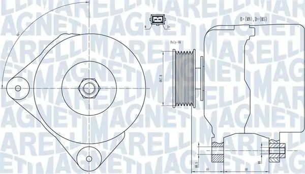 VW Генератор T4 MAGNETI MARELLI 063731228010 (фото 1)