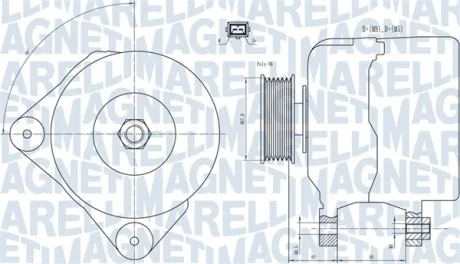 VW Генератор T4 MAGNETI MARELLI 063731228010