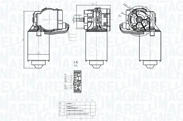 FIAT Двигун склоочисника DUCATO 98- MAGNETI MARELLI 064373400010 (фото 1)