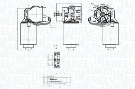 FIAT Двигун склоочисника DUCATO 98- MAGNETI MARELLI 064373400010