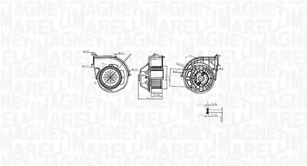 Вентилятор салону BMW X5 (E70), X6 (E71, E72) 3.0-4.8 10.06-07.14 MAGNETI MARELLI 069412761010 (фото 1)