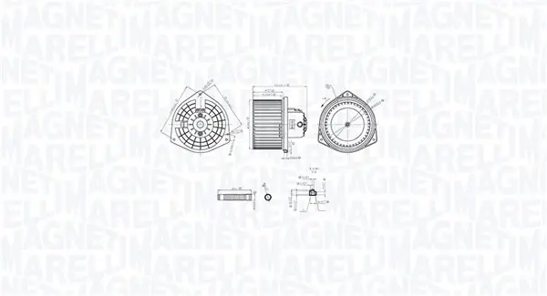 Вентилятор салону CITROEN C-CROSSER, C-CROSSER ENTERPRISE, C4 AIRCROSS MITSUBISHI ASX, LANCER VIII, OUTLANDER II PEUGEOT 4007, 4008 1.5-3.0 11.06- MAGNETI MARELLI 069412765010 (фото 1)
