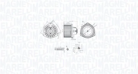 Вентилятор салону CITROEN C-CROSSER, C-CROSSER ENTERPRISE, C4 AIRCROSS MITSUBISHI ASX, LANCER VIII, OUTLANDER II PEUGEOT 4007, 4008 1.5-3.0 11.06- MAGNETI MARELLI 069412765010