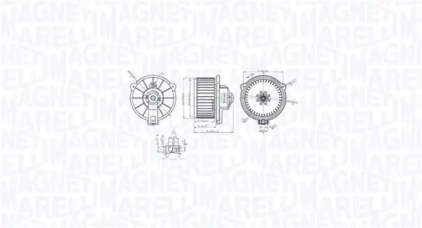 Вентилятор салону TOYOTA AVENSIS, CARINA E VI, COROLLA, COROLLA VERSO 1.4-2.4 04.92-03.09 MAGNETI MARELLI 069412768010 (фото 1)