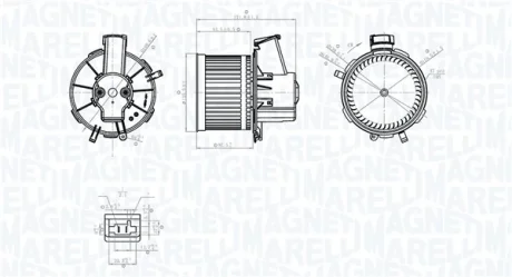 FIAT Вентилятор салона 500 07-, 500 C 09-, PANDA 03- MAGNETI MARELLI 069412778010