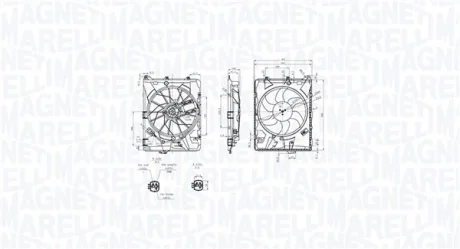 BMW Вентилятор радіатора 1 (E81), 1 (E87), 3 (E90), 3 Купе (E92) MAGNETI MARELLI 069422849010