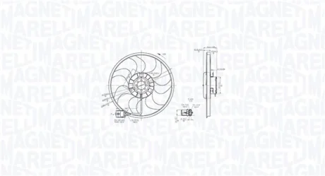 OPEL Вентилятор радіатора Astra H, Zafira B, Chevrolet Viva MAGNETI MARELLI 069422864010