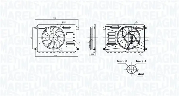 Magneti Marelli Вентилятор, система охолодження двигуна MAGNETI MARELLI 069422899010 (фото 1)