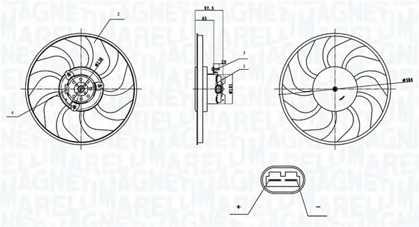 Magneti Marelli Вентилятор, система охолодження двигуна MAGNETI MARELLI 069422903010 (фото 1)